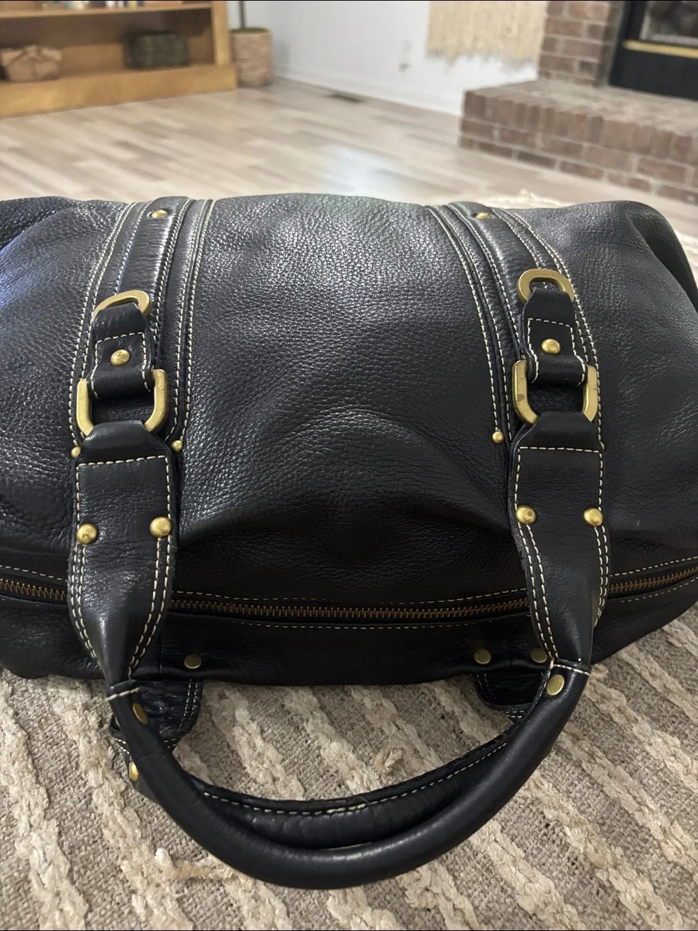 Kennedy Cole Black Leather Hobo Large Handbag